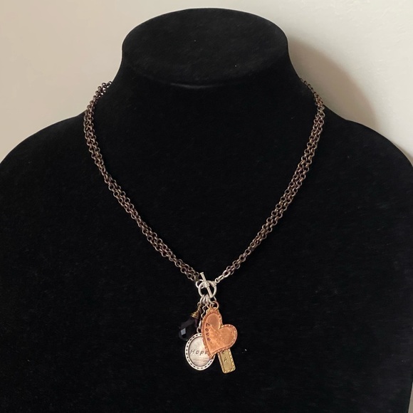 Faith Hope Love pendant necklace. Say Anything jewelry by Stephanie Wilde